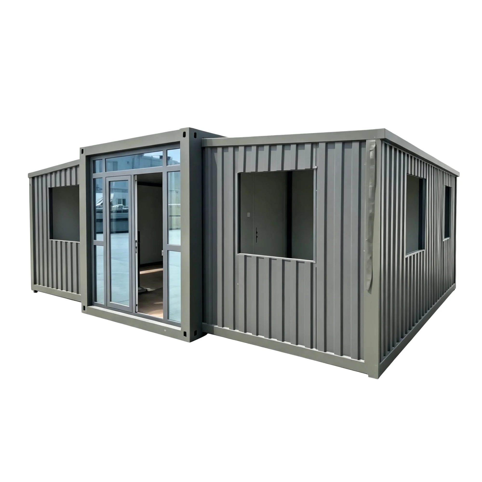 Grey 20ft Double‑wing Expandable Container House Ku-Is-05-007