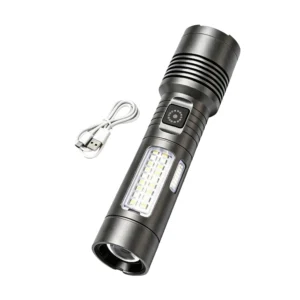 Heavy‑Duty Aluminum Rechargeable Tactical Flashlight KU-IS-08-008