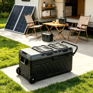Dual‑Zone Wheeled DC Car Refrigerator KU-OG-07-001