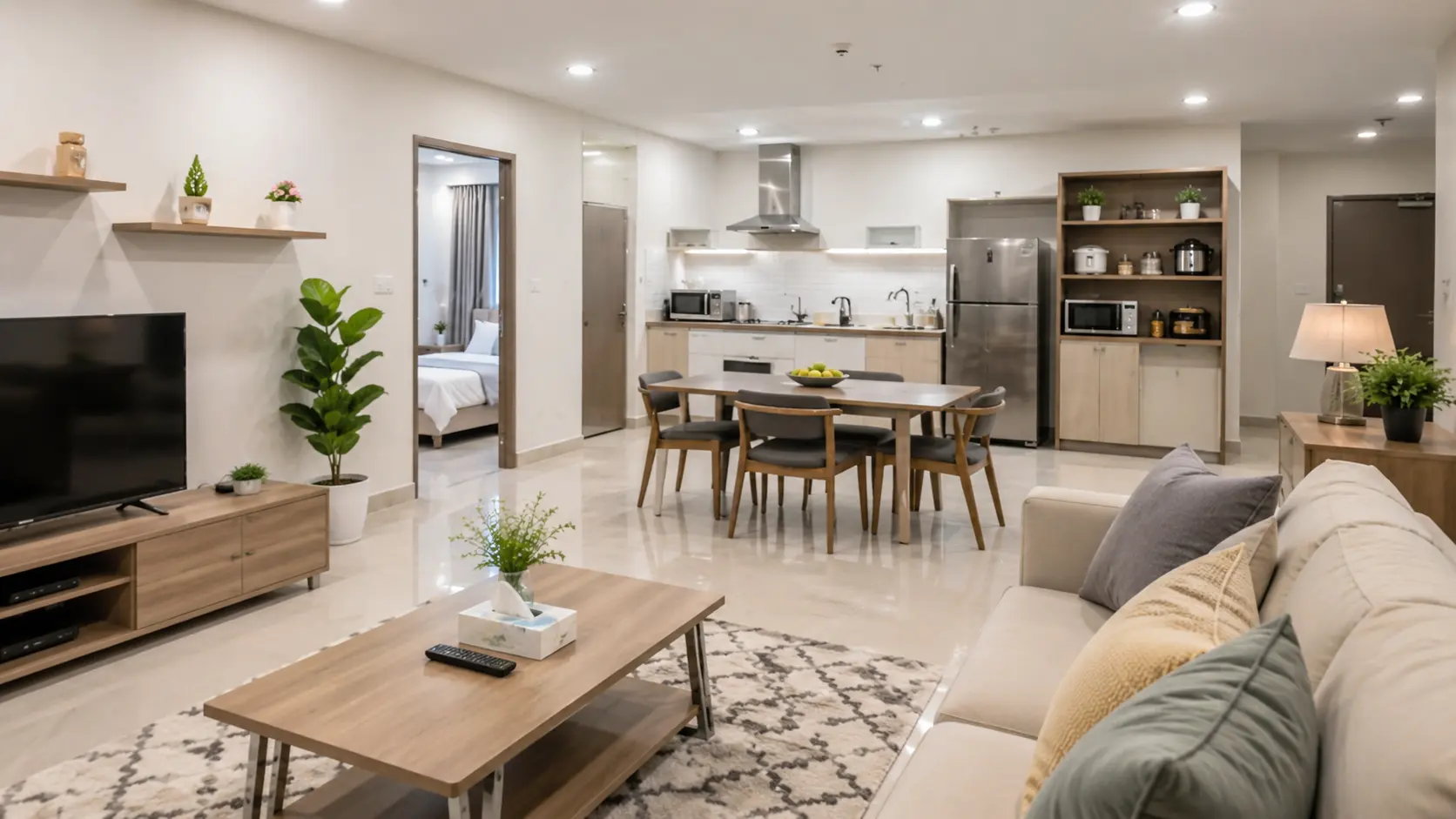 Modern Open Plan Living Dining And Kitchen Space