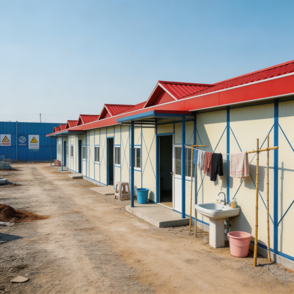 Off‑white Single‑storey Light‑steel Emergency Shelter Ku Is 06 003