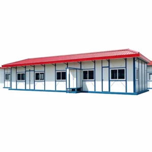 Red Corrugated Steel Single‑storey Light‑steel Emergency Shelter Ku-Is-06 -002