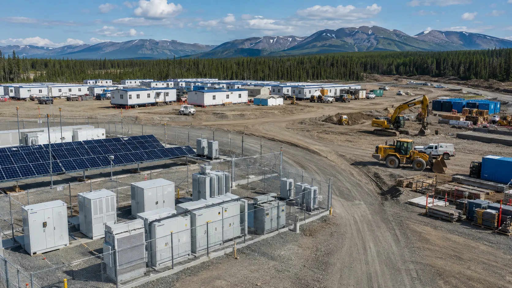 Remote Infrastructure Construction Site In Forest Valley