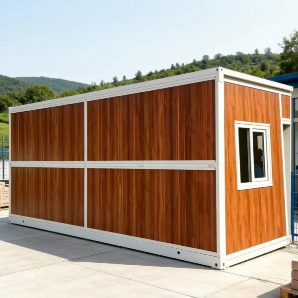 Wood Grain Printed X Type Standard Folding Container House Ku‑is‑05‑003 01