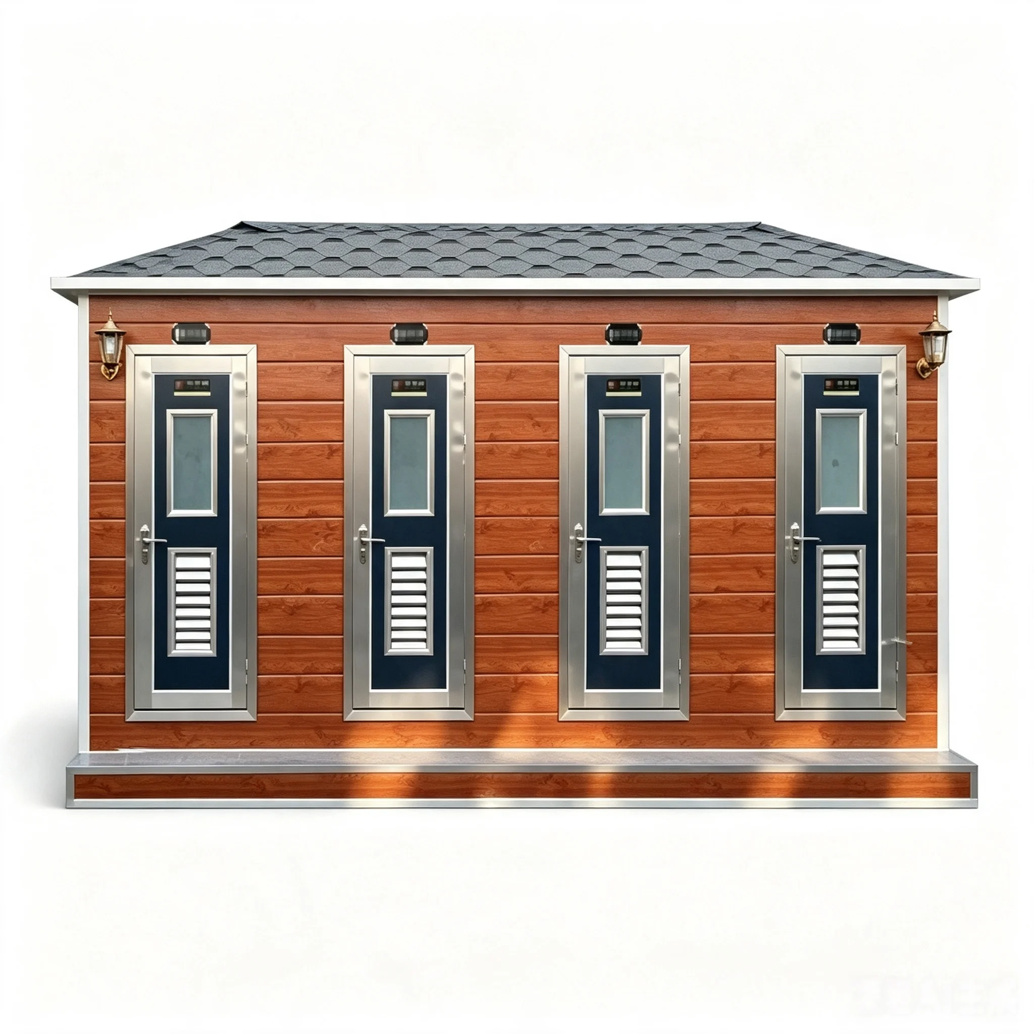 Wood‑Grain Cladding Modular Mobile Toilet KU-IS-08-002