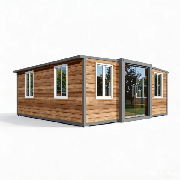 Wood‑grain 20FT Double‑wing Expandable Container House, KU‑IS‑05‑008