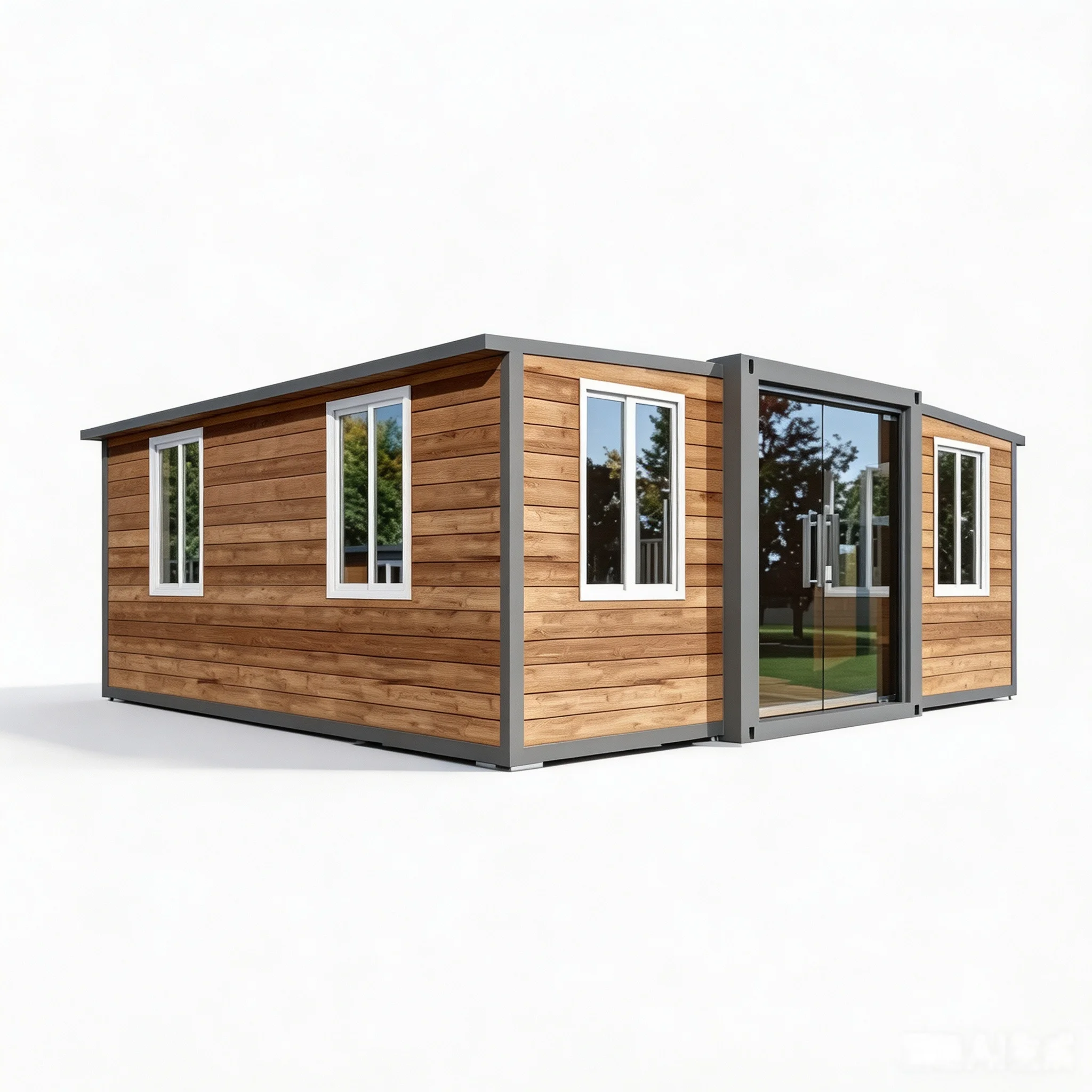 Wood‑grain 20FT Double‑wing Expandable Container House, KU‑IS‑05‑008