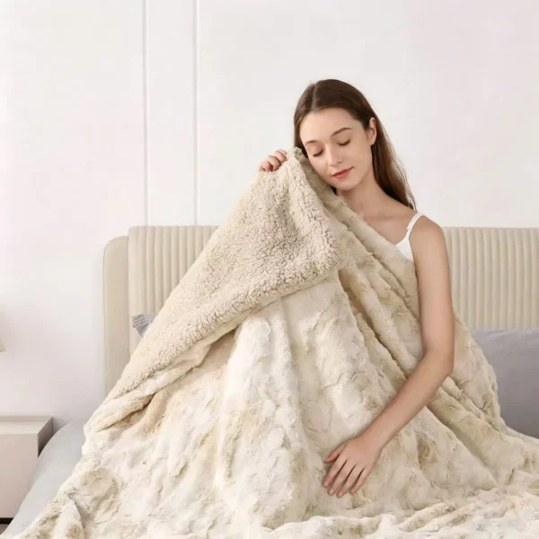 Double‑layer Thick Sherpa Fleece Electric Over‑blanket Ku Hd 06 007 04