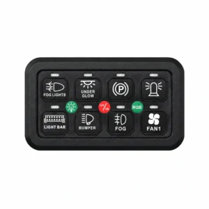 KU-FV-13-002 8-Circuit 12V–24V RGB Switch Panel with Control Box and 80A Circuit Breaker