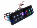 KU-FV-13-003 6-Gang 12V–24V Rocker Switch Panel with Digital Voltmeter
