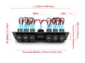 KU-FV-13-003 6-Gang 12V–24V Rocker Switch Panel with Digital Voltmeter
