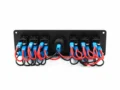 KU-FV-13-003 6-Gang 12V–24V Rocker Switch Panel with Digital Voltmeter