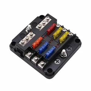 KU-FV-14-001 6-Way Automotive Fuse Block with Negative Bus and LED Indicators
