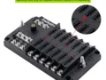 KU-FV-14-002 12-Way Automotive Fuse Block with Negative Bus, LED Indicators and Cover