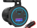 KU-FV-15-001 12V–24V 83W USB-C PD 3.0 and USB-A QC 3.0 Charger Socket with Power Switch