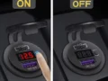 KU-FV-15-002 12V–24V USB-C PD 3.0 and USB-A QC 3.0 Charger Socket with Voltmeter and Power Switch