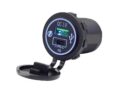 KU-FV-15-003 12–24V USB-C PD and USB-A QC 3.0 Car Charger Socket with Voltmeter and Power Switch