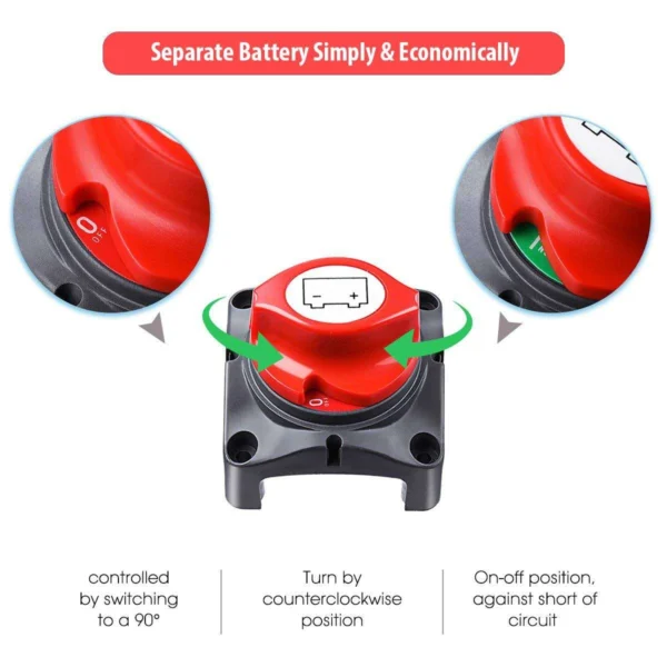 KU-FV-16-003 275A Battery Disconnect Switch for 6–48V Vehicles, RVs and Boats