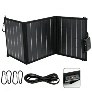KU-OG-04-003 15W Foldable Monocrystalline Solar Panel Charger with USB-C and USB-A Outputs