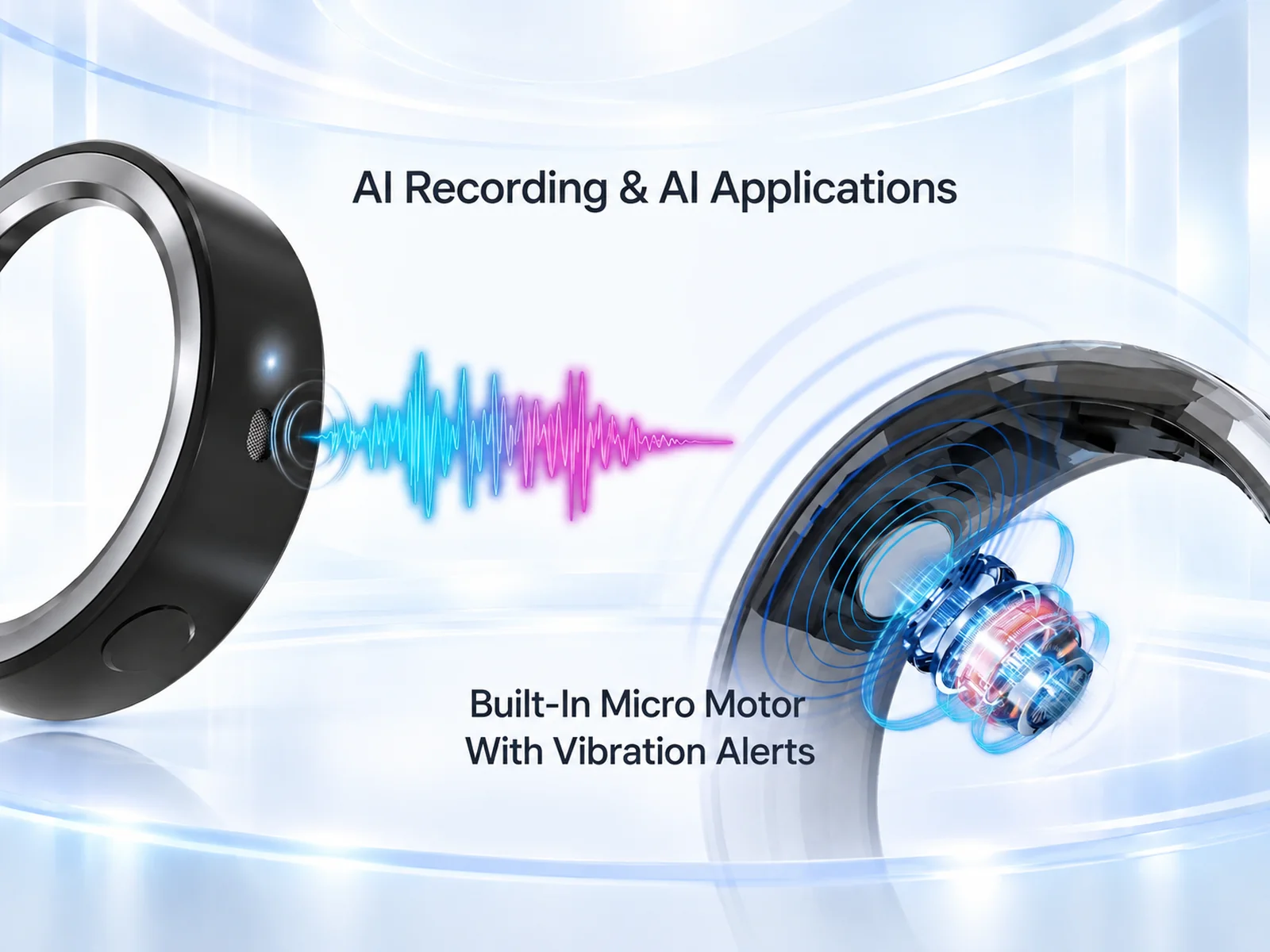 AI recording ring microphone and precision vibration motor construction