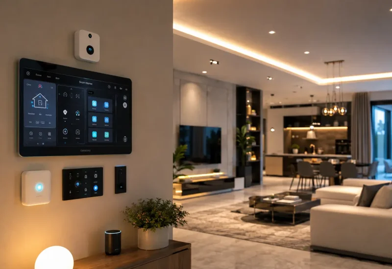 Modern Smart Home Living Room Control Panel